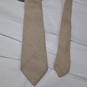 Polo tie...hand made, cream cotton & linen! (#41